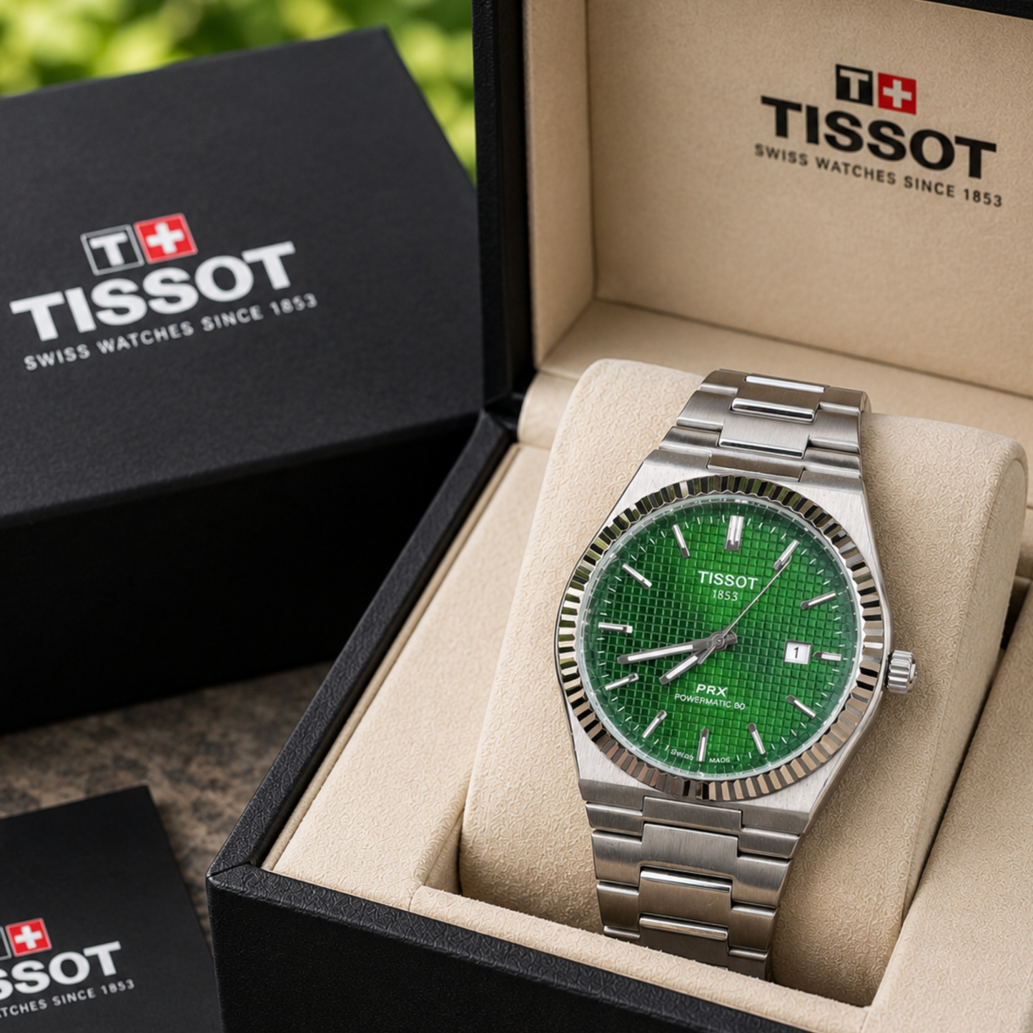 Tissot PRX Green Dial Men’s Luxury Stainless Steel Watch – Premium Swiss Style